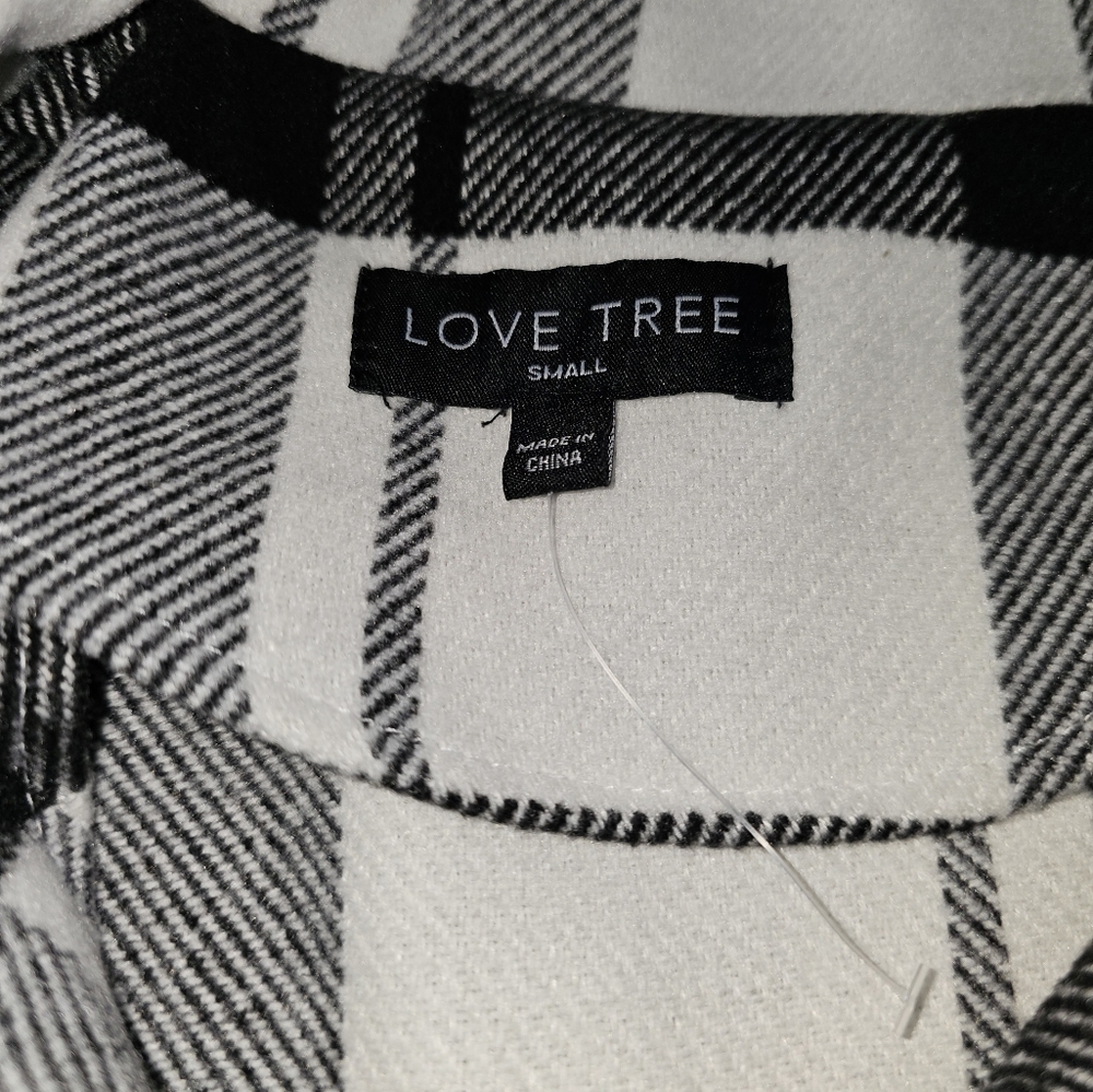 Love Tree, Plaid Women's Shacket - Black and White, Size Small, NWOT - Picture 8 of 9